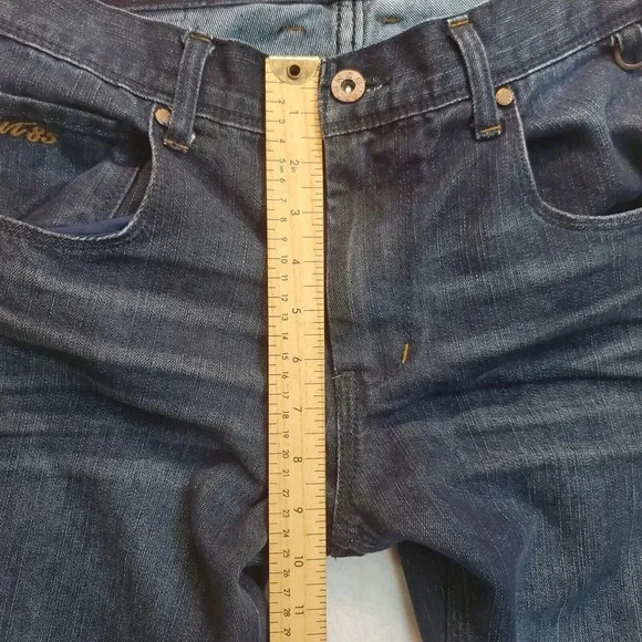 Vintage JNCO 85 Men 30x30 Crown Brand Blue Jeans Straight Leg Embroidered Pocket - Picture 9 of 16